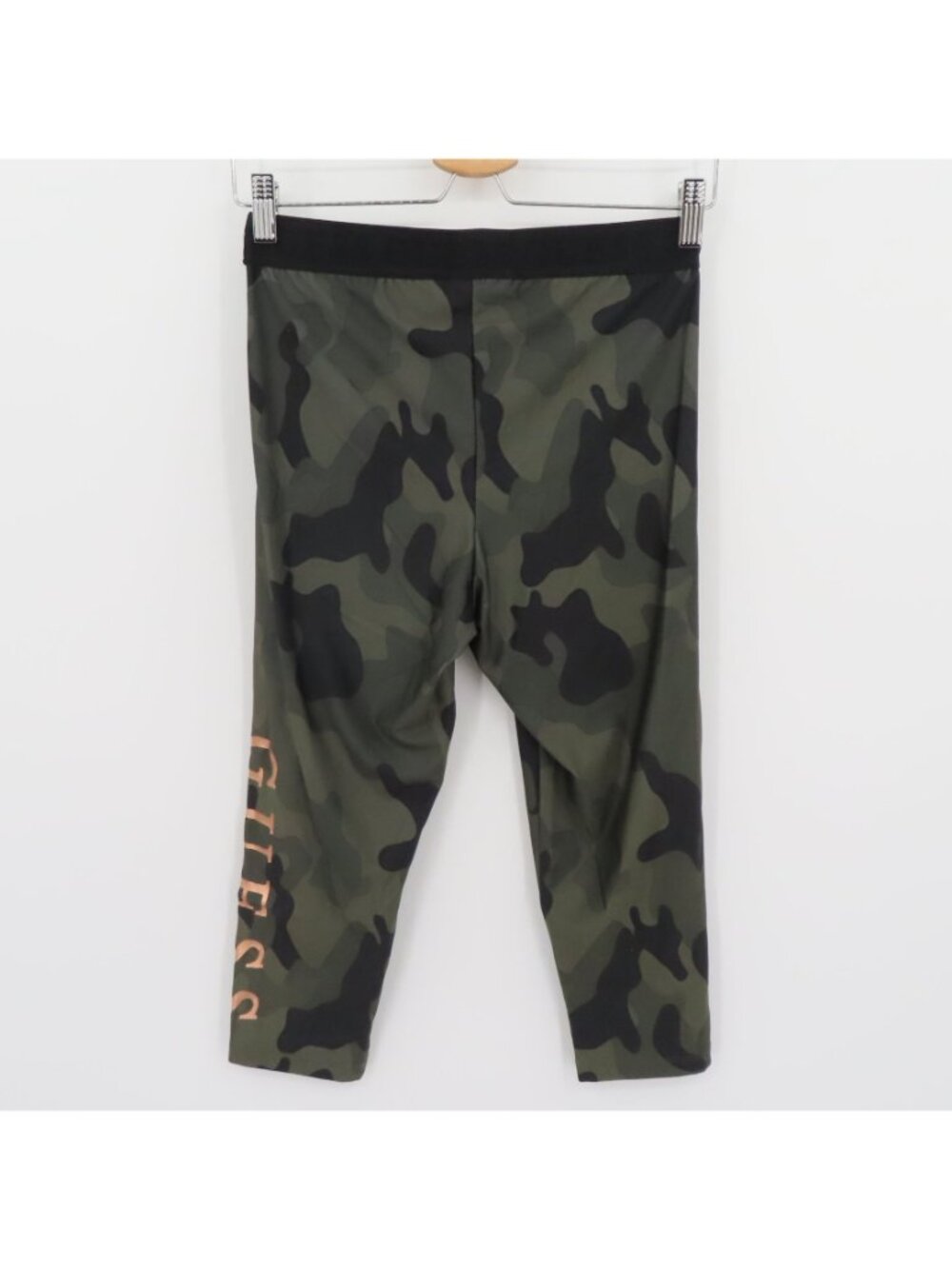 GUESS Womens Small Cammy Crop Legging Spell Out Logo Side Camo Camouflage NEW - Picture 6 of 11